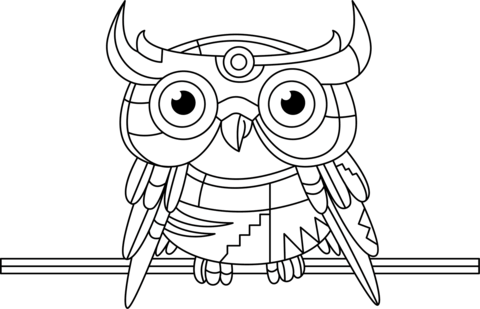 Abstract Owl Coloring Page